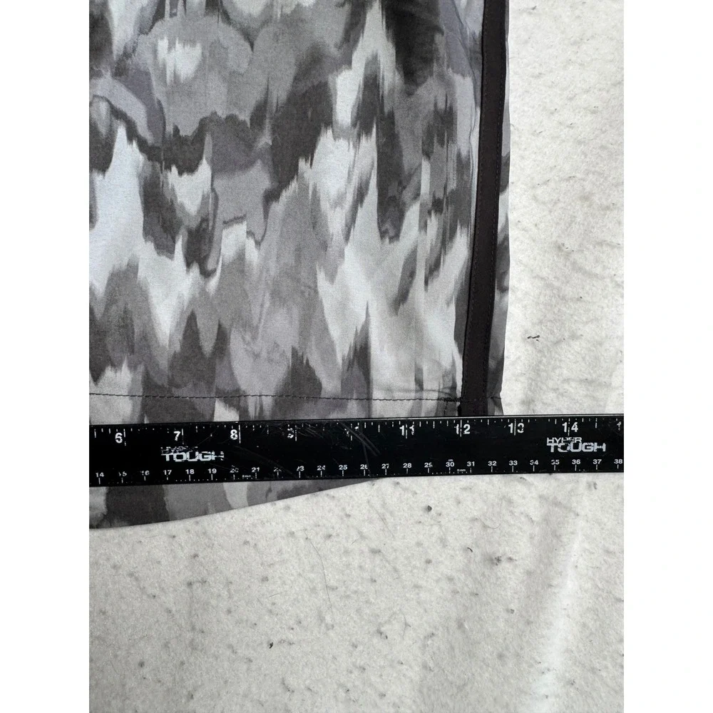 Eddie Bauer Gray Abstract Print Swim Trunks Mens XXL EMS3017 Zipper Pocket